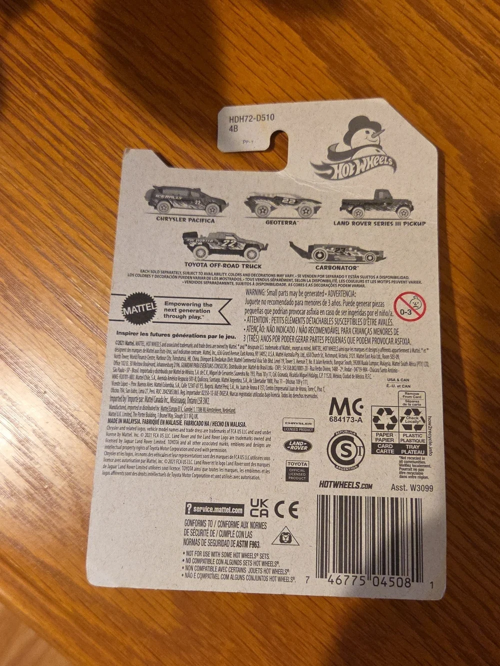 NWT-2017 Hot Wheels HW Metro Pack and 2021 Toyota Off-Road Truck (6) Multi-Color
